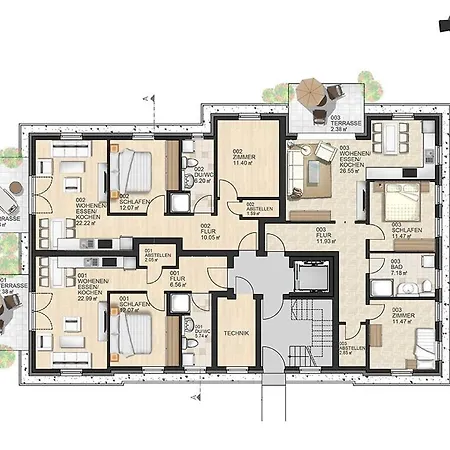 Haus Muschelsucher, Birkenstrasse 7a, App 1 아파트 *